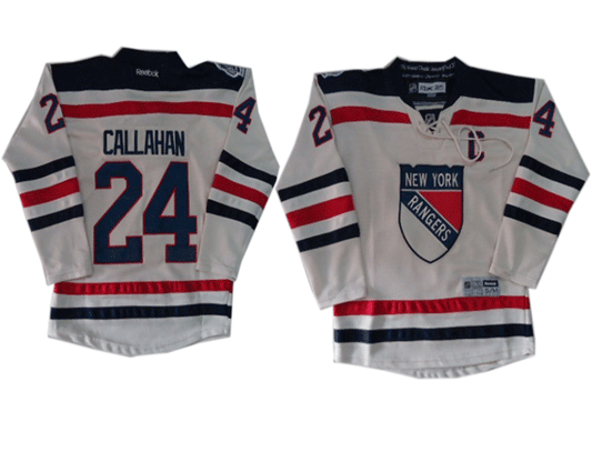 New York Rangers 24 Callahan cream Youth Classic Hockey Jersey