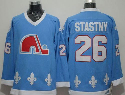 Nordiques #26 Peter Stastny Light Blue CCM Throwback Stitched Hockey Jersey