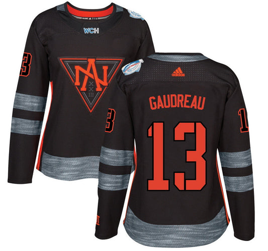 North America 13 Johnny Gaudreau Black Women World Cup of Hockey 2016 Player Hockey Jersey