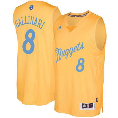 Nuggets #8 Danilo Gallinari Gold 2016-2017 Christmas Day Stitched Basketball Jersey