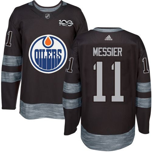 Oilers #11 Mark Messier Black 1917-2017 100th Anniversary Stitched Hockey Jersey