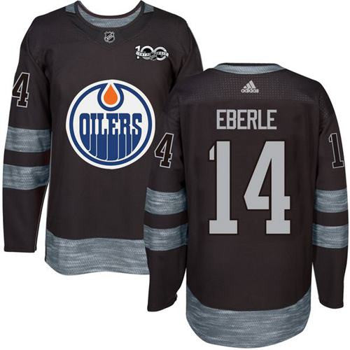 Oilers #14 Jordan Eberle Black 1917-2017 100th Anniversary Stitched Hockey Jersey