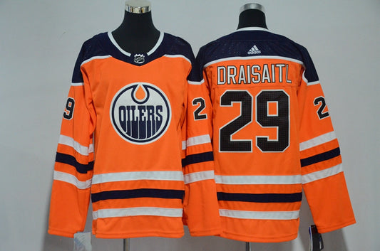 Oilers 29 Leon Draisaitl Orange Youth Hockey Jersey