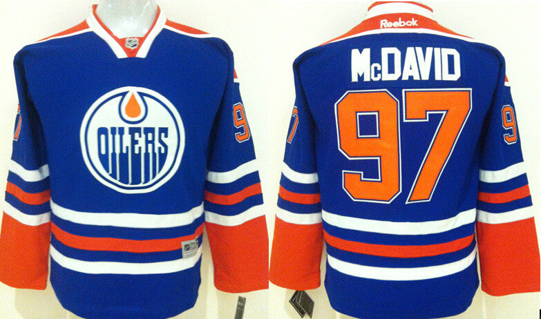 Oilers 97 Connor McDavid Blue Youth Reebok Hockey Jersey