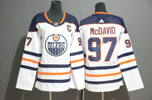 Oilers 97 Connor McDavid White Women Hockey Jersey