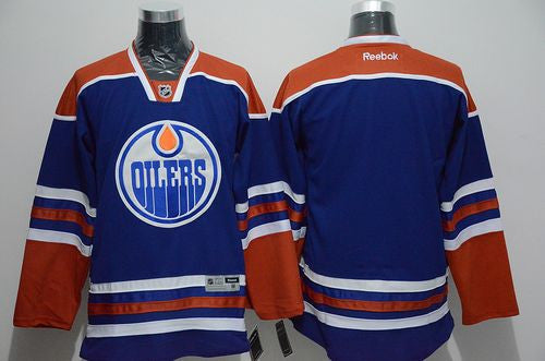 Oilers Blank Stitched Light Blue Hockey Jersey