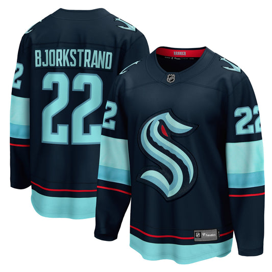 Oliver Bjorkstrand Branded Home Breakaway Player Hockey Jersey - Deep Sea Blue