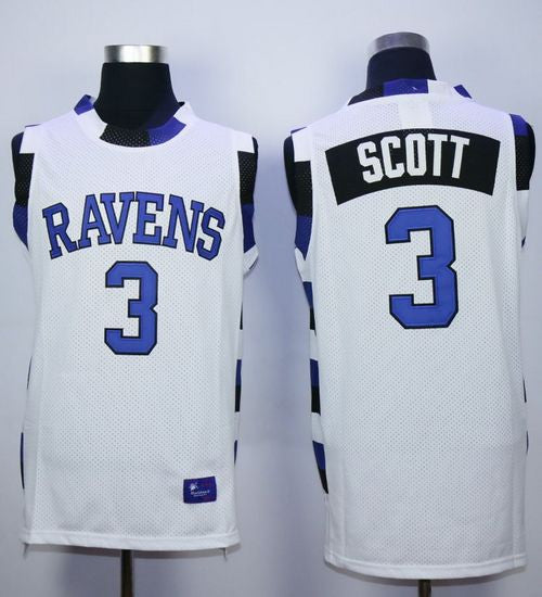 One Tree Hill Ravens #3 Lucas Scott White Stitched Basketball Basketball Jersey