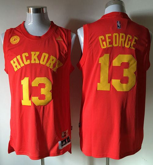 Pacers #13 Paul George Red Hickory Stitched Basketball Jersey