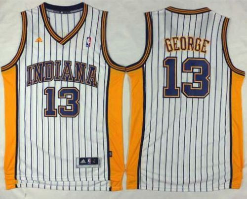 Pacers #13 Paul George White Throwback Stitched Basketball Jersey