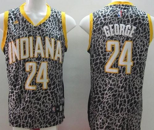 Pacers #24 Paul George Black Crazy Light Stitched Basketball Jersey