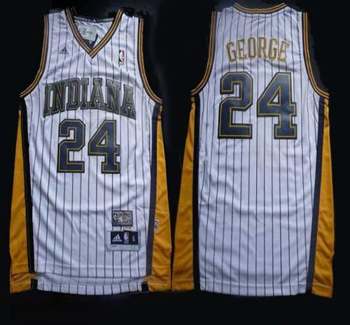 Pacers #24 Paul George White Throwback Stitched Basketball Jersey