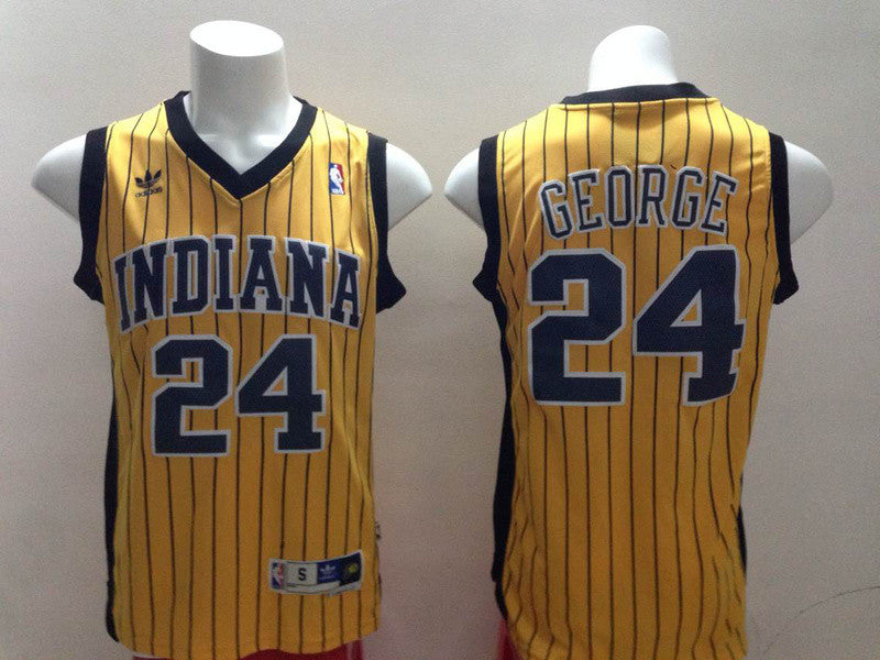 Pacers 24 Paul George Yellow Revolution 30 Swingman Basketball Jerseys