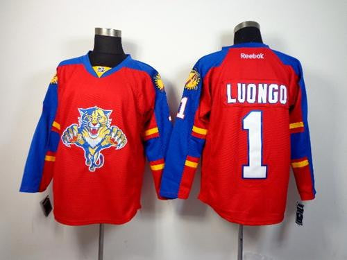 Panthers #1 Roberto Luongo Red Home Stitched Hockey Jersey