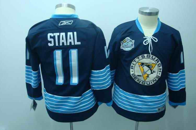 Penguins 11 Staal Blue 2011 Winter Classic Youth Hockey Jersey