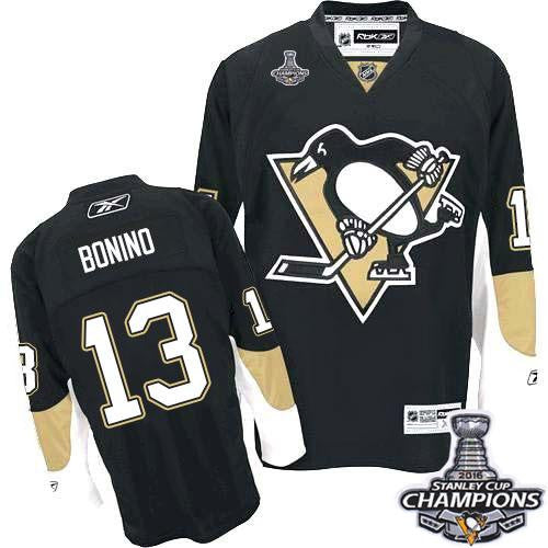 Penguins #13 Nick Bonino Black Home 2016 Stanley Cup Champions Stitched Hockey Jersey