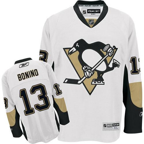 Penguins #13 Nick Bonino White Stitched Hockey Jersey