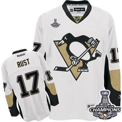 Penguins #17 Bryan Rust White 2016 Stanley Cup Champions Stitched Hockey Jersey