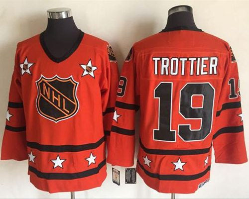 Penguins #19 Bryan Trottier Orange All Star CCM Throwback Stitched Hockey Jersey