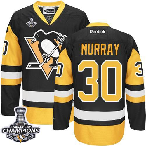 Penguins #30 Matt Murray Black Alternate 2016 Stanley Cup Champions Stitched Hockey Jersey