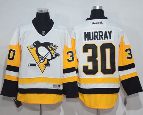 Penguins #30 Matt Murray White New Away Stitched Hockey Jersey