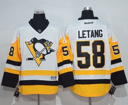 Penguins #58 Kris Letang White New Away Stitched Hockey Jersey