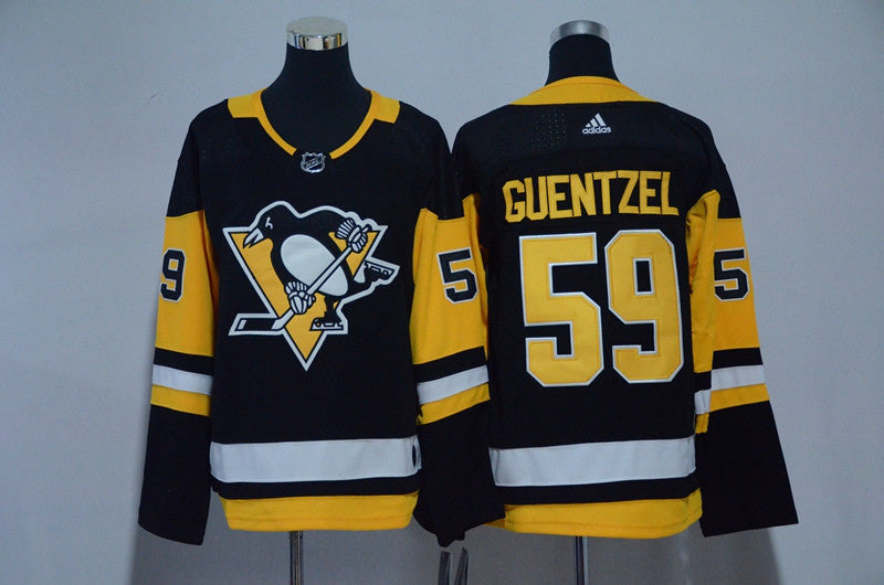 Penguins 59 Jake Guentzel Black Youth Hockey Jersey