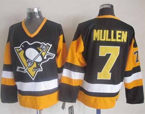 Penguins #7 Joe Mullen Black CCM Throwback Stitched Hockey Jersey