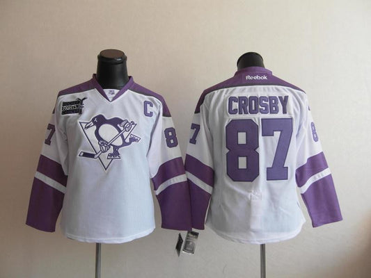 Penguins 87 Crosby White Women Hockey Jersey