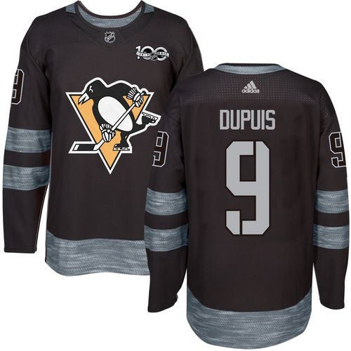 Penguins #9 Pascal Dupuis Black 1917-2017 100th Anniversary Stitched Hockey Jersey