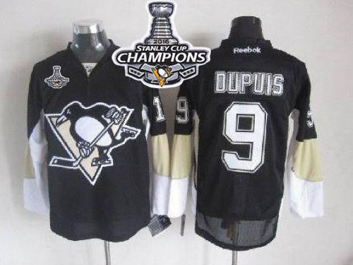 Penguins #9 Pascal Dupuis Black 2016 Stanley Cup Champions Stitched Hockey Jersey