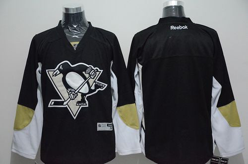 Penguins Blank Black Stitched Hockey Jersey