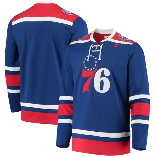 Philadelphia 76ers G-iii Sports By Carl Banks Pointman Hockey Fashion Basketball Jersey - Royal