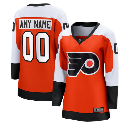 Philadelphia Flyers Branded Women's Home Premier Breakaway Custom Hockey Jersey - Burnt Orange