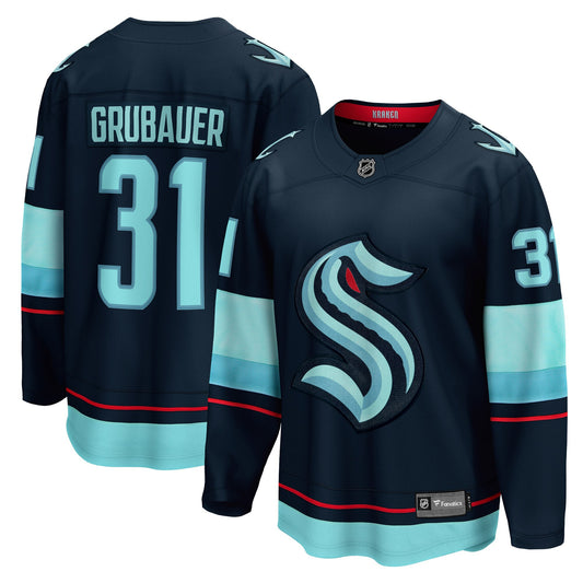 Philipp Grubauer Branded Home Breakaway Player Hockey Jersey - Navy