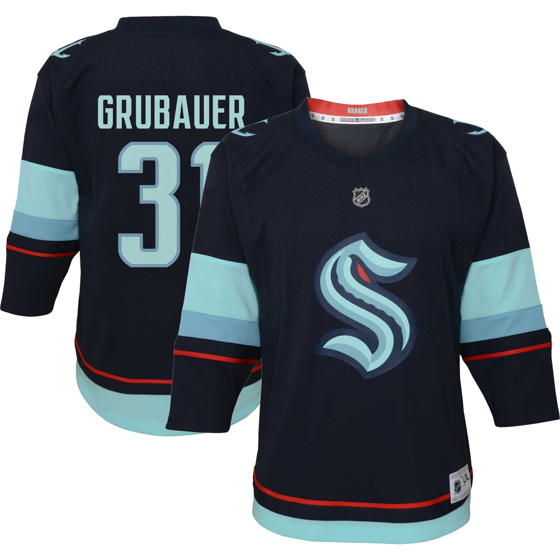 Philipp Grubauer Home Player Hockey Jersey - Deep Sea Blue