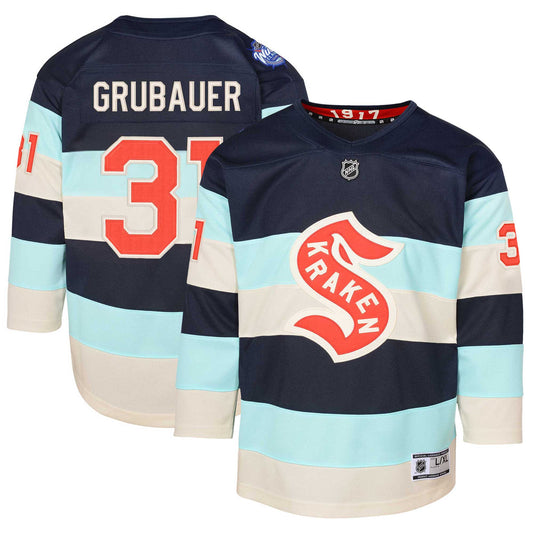 Philipp Grubauer Preschool 2024 Winter Classic Premier Player Hockey Jersey - Deep Sea Blue