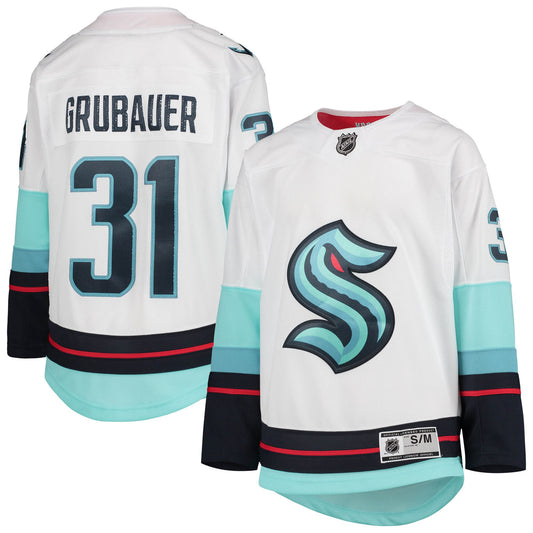 Philipp Grubauer Youth Away Premier Player Hockey Jersey - White