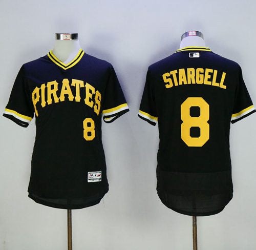  #8 Stargell Black Flexbase Authentic Collection Cooperstown Stitched Jersey