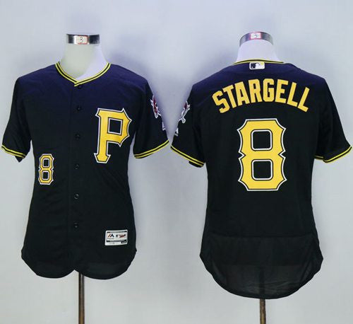  #8 Stargell Black Flexbase Authentic Collection Stitched Jersey