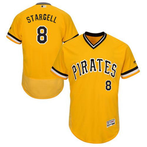  #8 Stargell Gold Flexbase Authentic Collection Cooperstown Stitched Jersey