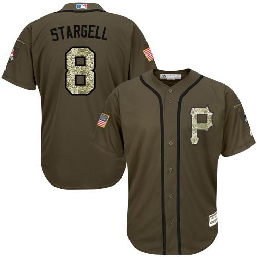  #8 Stargell Green Salute to Service Stitched Jersey