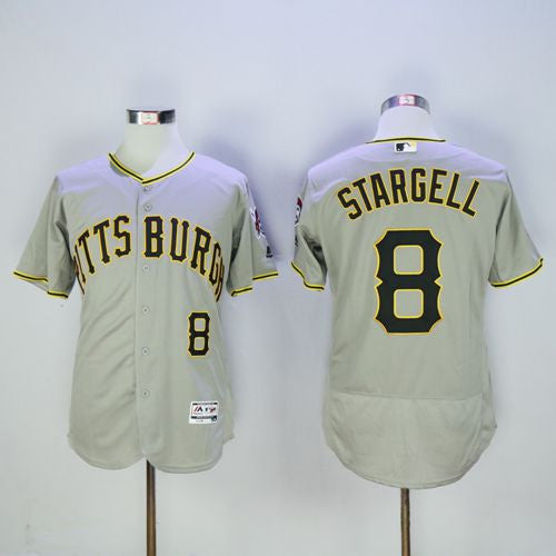  #8 Stargell Grey Flexbase Authentic Collection Stitched Jersey