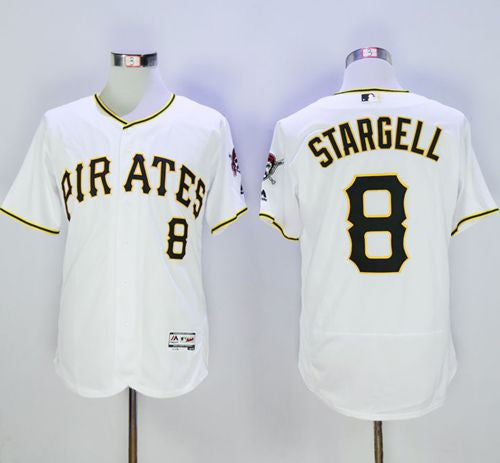  #8 Stargell White Flexbase Authentic Collection Stitched Jersey