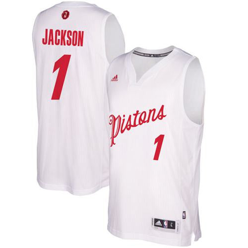 Pistons #1 Reggie Jackson White 2016-2017 Christmas Day Stitched Basketball Jersey