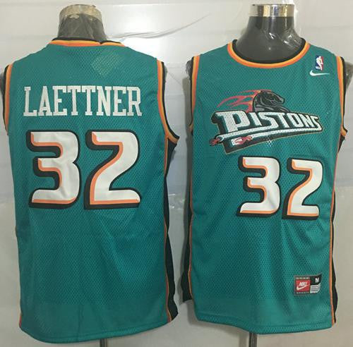 Pistons #32 Christian Laettner Green Throwback Stitched Basketball Jersey