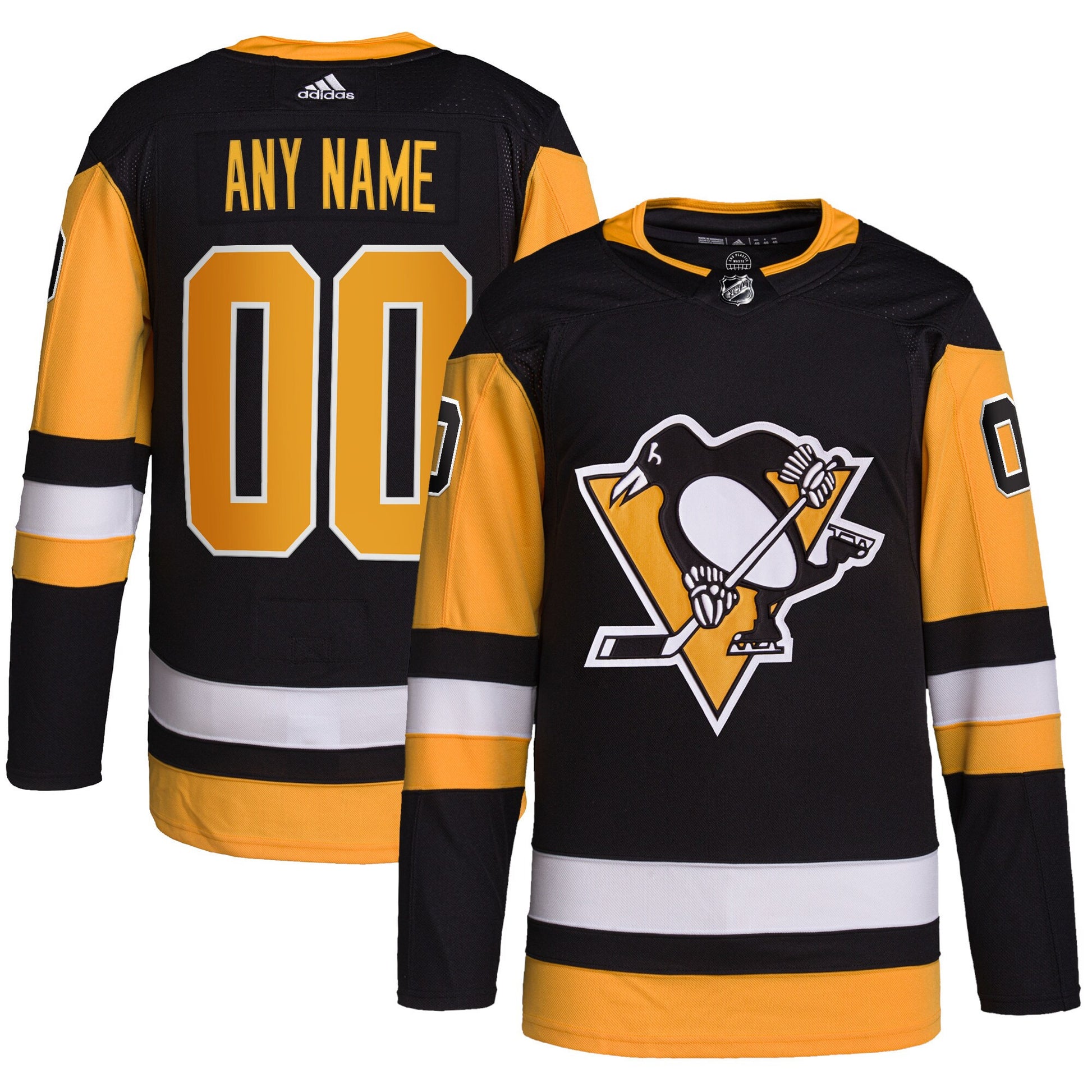 Pittsburgh Penguins Home Primegreen Custom Hockey Jersey - Black