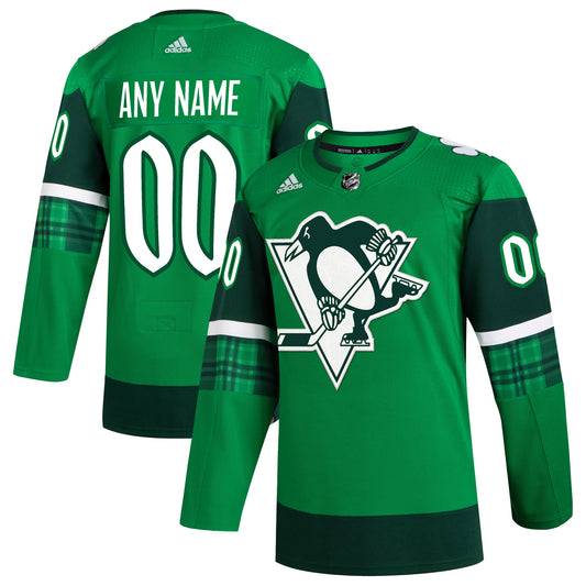 Pittsburgh Penguins St. Patrick's Day Custom Hockey Jersey - Kelly Green