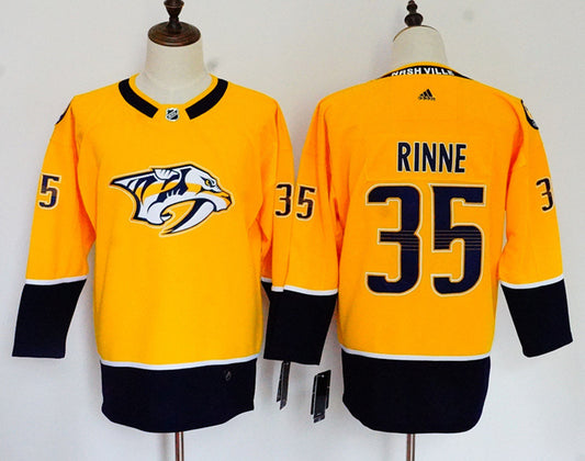 Predators 35 Pekka Rinne Gold Women Hockey Jersey