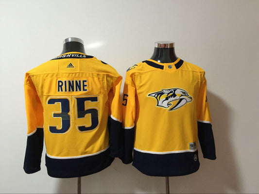 Predators 35 Pekka Rinne Yellow Youth Hockey Jersey